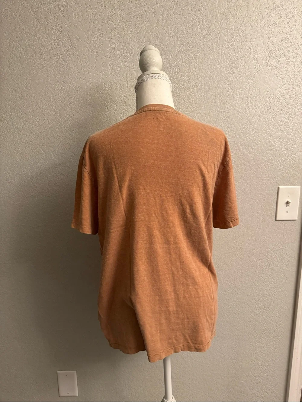 Crew Re-Imagined Hemp Organic Cotton Blend Henley Tee Orange Men's M